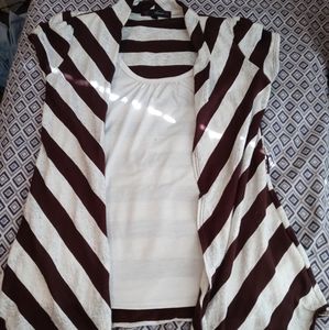 Brown and White Stripped Top